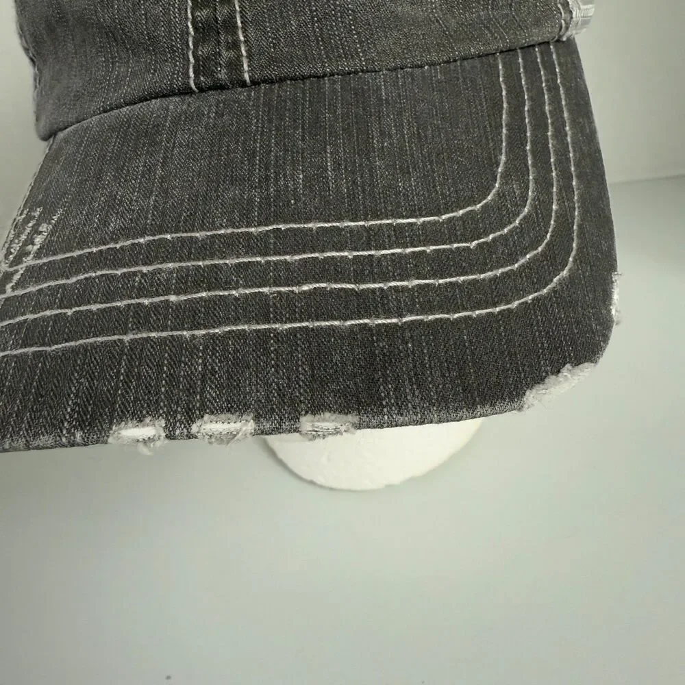 Yellowstone Dutton Ranch Gray Trucker Hat Distressed Adjustable Backstrap OSFA